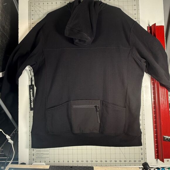 KARL LAGERFELD® PARIS | BLACK HOODED SWEATER | NEW w/ TAGS | MEN-L | - Picture 10 of 16